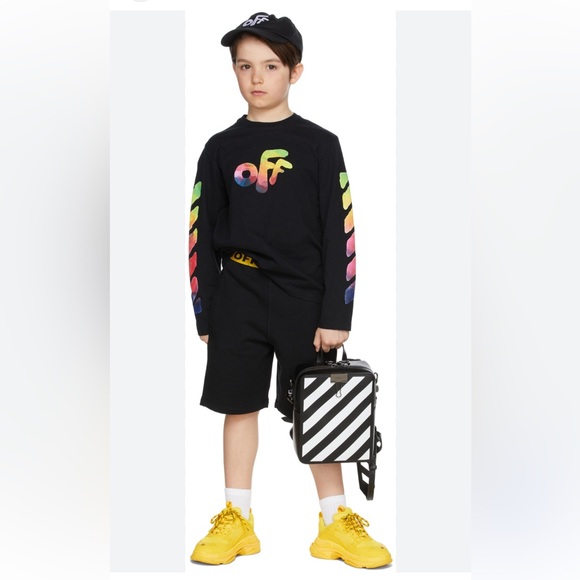 Host pick. Off-white Boy's Watercolor Rounded Logo Arrow Long-sleeve Tee size 10 - Picture 1 of 9